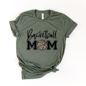 Simply Sage Market Basketball Mom Colorful Black Short Sleeve Tee - XS - Army Green - 1 of 4