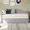 YONWAY Twin Size Wood Daybed with Extended Pop Up Trundle and Storage Drawers, Extendable Daybed, Wooden Sofa Bed for Living Room Guest Room - 3 of 4