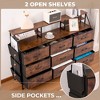 QingMoon 55''W Dresser, Multi-Functional Storage Furniture with 9 Fabric Drawers, 2 Open Shelves and Side Pocket for Bedroom, Living Room, Hallway - 3 of 4