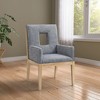 Meridian Furniture,Gwendolyn Linen Textured Fabric Dining Arm Chair - 2 of 4