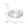 Black Bow Jewelry 5mm 14K White or Yellow Gold Flat Ridged Edge Standard Fit Band - 4 of 4