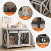 Dog Crate Furniture, Dog Crate Table - 37'' Wooden Side End Table with Flip Top, Movable Divider & Wheels, Large Furniture-Style Dog Home - 2 of 4