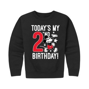 Girls' - Disney - Today's My 2nd Birthday Graphic Long Sleeve Fleece Sweatshirt - 1 of 4