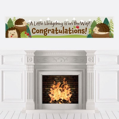 Big Dot of Happiness Forest Hedgehogs - Woodland Baby Shower Decorations Party Banner