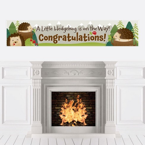 Big Dot of Happiness Forest Hedgehogs - Woodland Baby Shower Decorations Party Banner - image 1 of 4