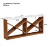 FURNIinspire Console Tables 70.9 Inch Farmhouse Console Table, Entryway Table X Shape Detachable Table with Storage, White, 11.8"*70.9"*31.5" - 3 of 4