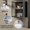 CSBDHome Corner Wall-Mounted Bathroom Cabinet with Ribbed Glass Door - Black/White - 3 of 4