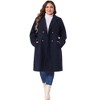 Agnes Orinda Women's Plus Size Fashion Notched Lapel Double Breasted Pea Coats - 3 of 4