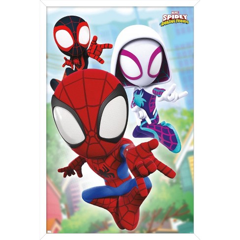 Trends International Marvel Spidey And His Amazing Friends - Ghost Spider  Framed Wall Poster Prints White Framed Version 22.375 x 34