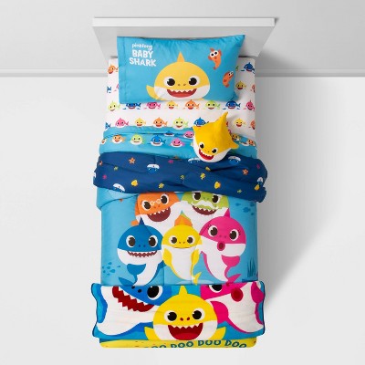 baby shark crib bedding