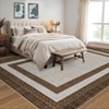 Rugs Washable Area Rug for Living Room Bordered Modern Geometric Indoor Area Rug Non Slip Low Pile Throw Carpet - 3 of 4