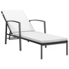 vidaXL Patio Sun Lounger with Cushion Poly Rattan Black - 2 of 4