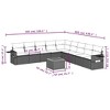 vidaXL 10 Piece Patio Sofa Set with Cushions Black Poly Rattan - Black and Cream - 3 of 4