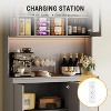 71" Tall Grey Kitchen Pantry Cabinet with LED Lights, Power Outlets, Microwave Stand, Adjustable Shelves, Handless Design, Storage Hutch - 4 of 4
