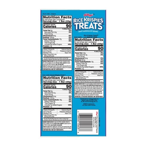 Rice Krispies Nutrition Facts Label - Label Ideas