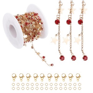 Unique Bargains Copper Jewelry Making Lobster Clap Star Rhinestone Chain 16.4ft 1 Roll - 1 of 4