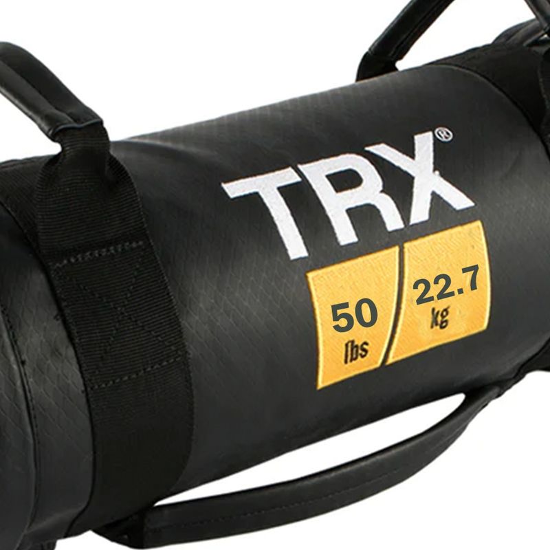 TRX Power Bag 50 Pound Indoor Outdoor Multipurpose Moisture-Resistant Vinyl Prefilled Weighted Exercise Training Gym Sandbag with 5 Handles, Black, 2 of 7