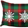 HomeRoots 12" X 20" Green Red And Black Christmas Snowflakes Trio Plaid Throw Pillow Cover - 4 of 4