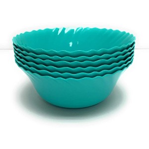 Small Deep Curly Bowl (6 Pack) 5" Teal - 1 of 1