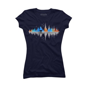 Junior's Design By Humans Sounds of Nature Color Tree Notes By NomAdartStudio T-Shirt - 1 of 2