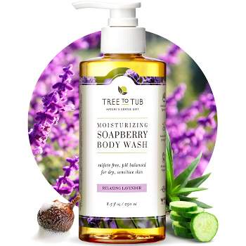 Tree To Tub Lavender Body Wash for Sensitive Skin - pH Balanced Moisturizing Body Wash, Hydrating Body Wash for Women & Men with Organic Shea Butter