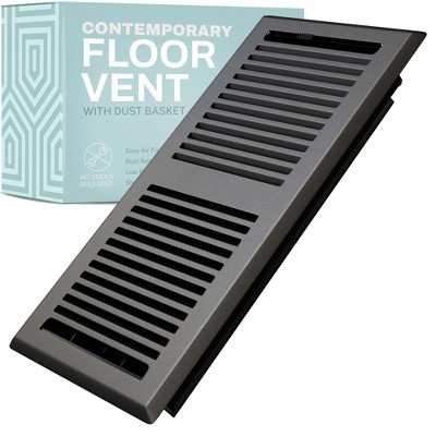 Contemporary Floor Register Vent with Mesh Cover Trap
