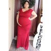 PinkBlush Burgundy Off Shoulder Wrap Maternity Photoshoot Gown/Dress - 4 of 4