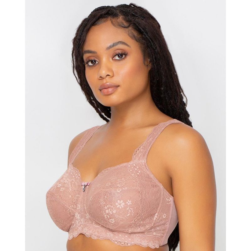 Curvy Couture Women's Luxe Lace Wire Free Bra, 3 of 7