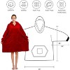 FAAYFIAN Oversized Blanket Hoodie Sweatshirt, Faux Shearlin Wearable Blanket with Sleeves & Giant Pocket, Comfy One Size Hoodie for Adults & Teens - 2 of 4