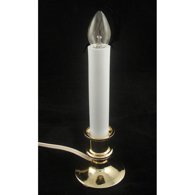 Northlight 9" Pre-Lit White and Gold C7 Christmas Candle Lamp with Sensor, 3 of 4