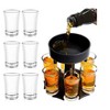 Lexi Home Plastic Liquor Dispenser Holder Set With 6-Shot Acrylic Glasses - 2 of 3