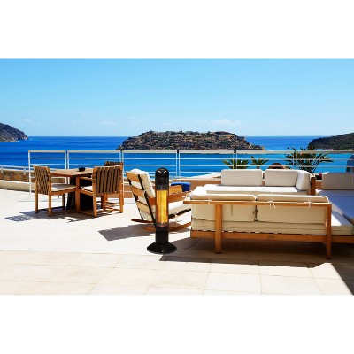 Freestanding Black Infrared Electric Outdoor Heater with Remote