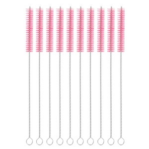 Unique Bargains Long Handle Wire Bristles Bottle Straw Cleaning Brushes 10 Pcs - 1 of 4