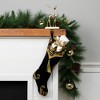 Northlight 21.5" Black and Gold Damask Velveteen Christmas Stocking with Tassel - 2 of 4