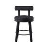 Meridian Furniture,Parlor Black Boucle Fabric Stool, Set of 2 - 3 of 4