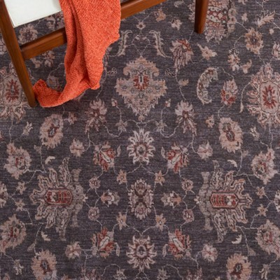 Grayson 4' x 6' Gray Synthetic Easy-Care Non-Slip Area Rug