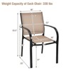 Tangkula 2PCS Outdoor Dining Chairs Stackable Chairs w/Armrests & Breathable Fabric for Balcony Garden & Patio - 4 of 4