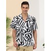 Lars Amadeus Men's Animal Print Short Sleeves Button Up Casual Print Shirts - 2 of 4