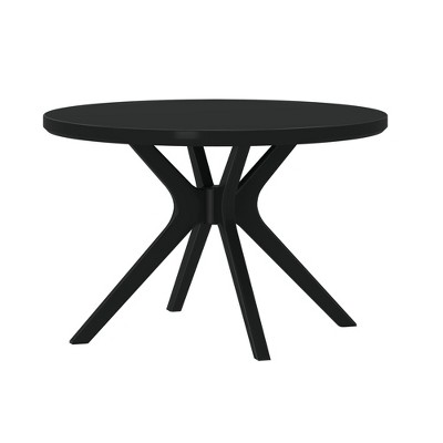 Verso 47'' Black Solid Wood Round Dining Table