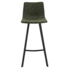 LeisureMod Elland Bar Stool in Leather Upholstery - Modern Counter Height Stool with Iron Legs and Footrest for Kitchen, Bar, and Pub, Set of 2 - 3 of 4