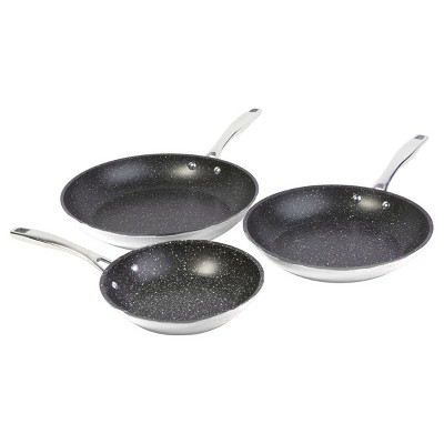 Curtis Stone Dura-Pan+ 3-piece Frypan Set Refurbished