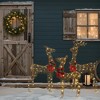 LuxenHome 3-Piece Rattan and Iron Deer Family Outdoor Holiday Decoration with Lights Multicolored - 4 of 4