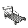 Twin Size Metal Bed With 4 Wheels And Guardrails Car-shaped Platform Bed Frame With X-Shaped Frame Shelf For Bedroom - 2 of 4