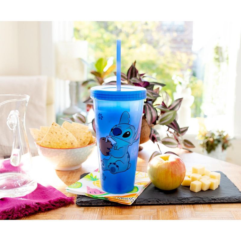 Silver Buffalo Disney Lilo & Stitch Cool Coconut Color-Changing Plastic Tumbler | 24 Ounces, 5 of 7