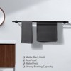 WOWOW 36 in. Wall Mounted Towel Bar in Matte Black, Stainless Steel Double Towel Holder - 3 of 4