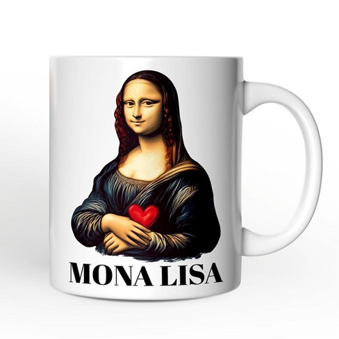 Valentine Style Mona Lisa Mug, Leonardo da Vinci Vintage Art Lover Gift (Non-Custom Only)| OrnamentallyYou - image 1 of 4