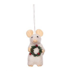 Gallerie II Mouse with Wreath Ornament - 1 of 4