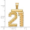 Black Bow Jewelry 14k Yellow Gold, Varsity Collection, Large D/C Pendant Number 21 - 2 of 3