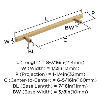 Champagne Bronze 8.44" Modern Cabinet Bar Pull