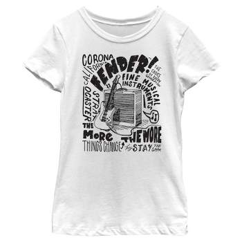 Girl's Fender Sketch Poster T-Shirt